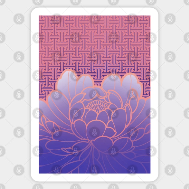 peony flower with sacred geometry Sticker by weilertsen